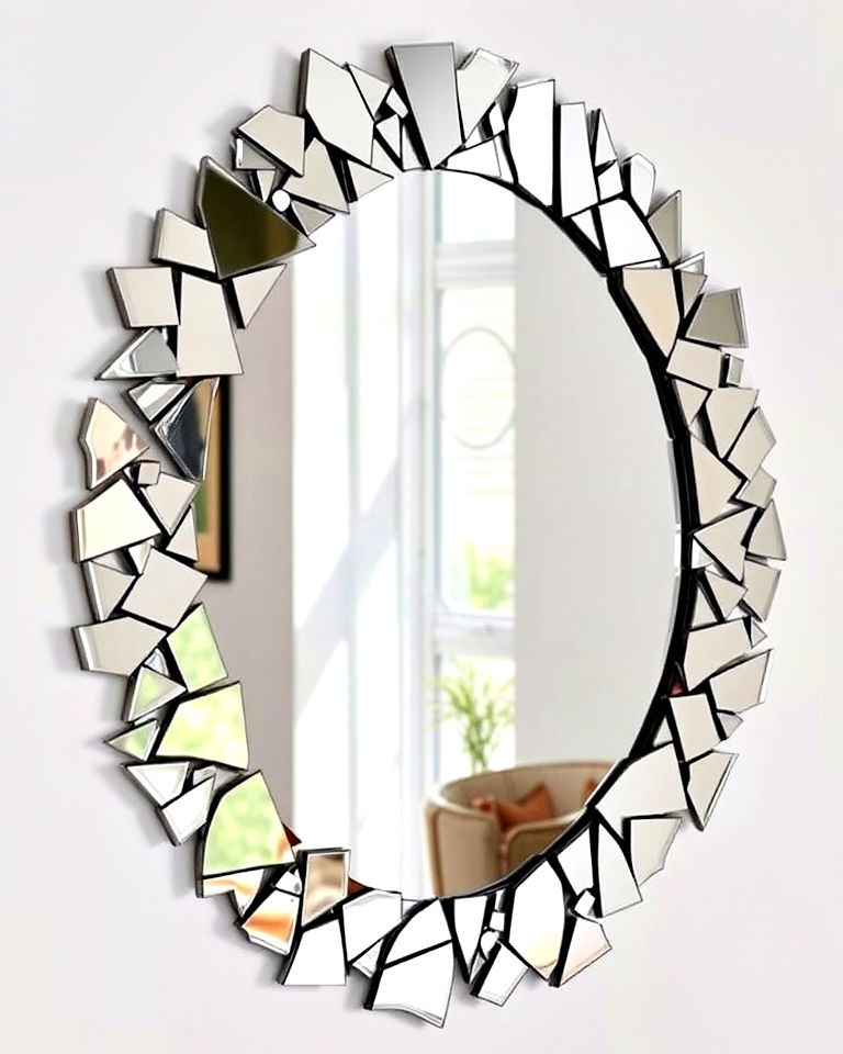 glass shard mosaic mirror design - 15 Mosaic Mirror Ideas