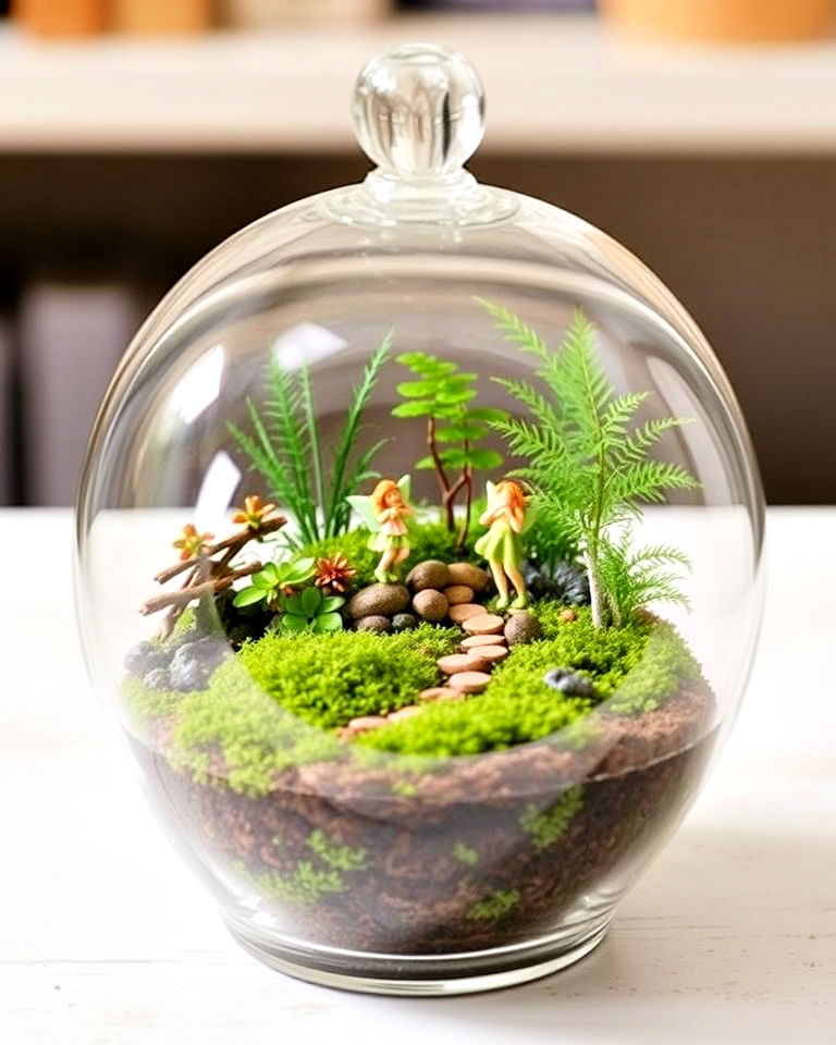 glass terrarium enclosure - 20 Fairy Garden Container Ideas