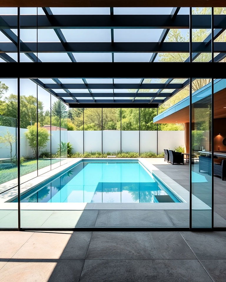 glass walled garden pool - 15 Garden Pool Ideas