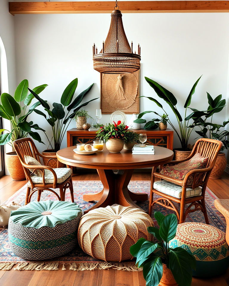 global inspired furniture for a tropical dining space - 15 Bohemian Tropical Bohemian Decor