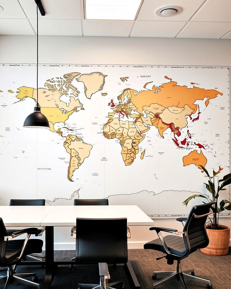 global map murals for office - 30 Office Wall Murals