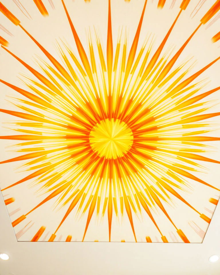 golden sunburst ceiling mural - 25 Ceiling Murals