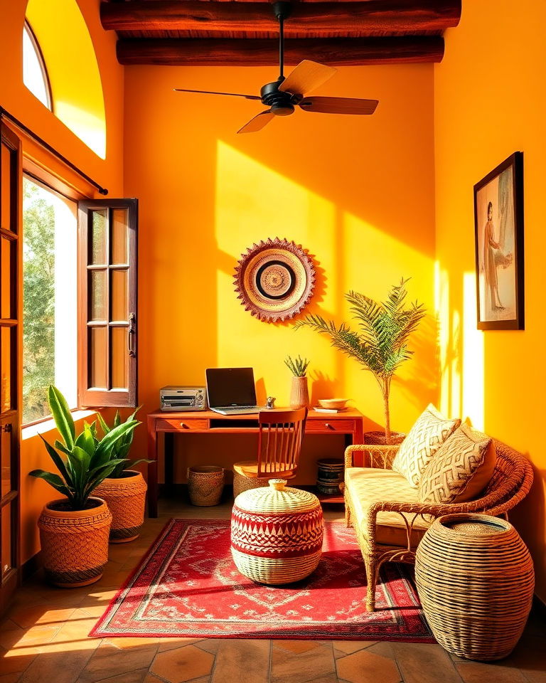 golden yellow mexican interior paint color - 20 Mexican Interior Paint Colors