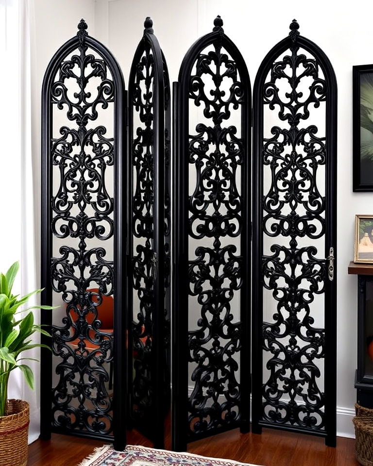 gothic boho carved room divider - 20 Gothic Boho Decor Ideas