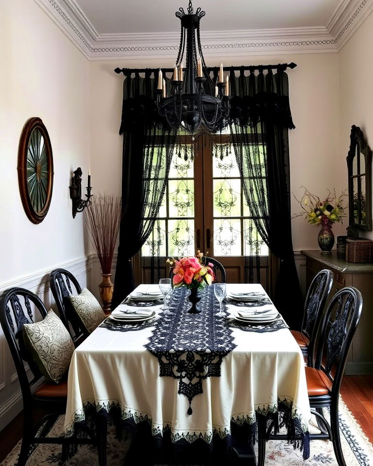 gothic boho lace and crochet accents - 20 Gothic Boho Decor Ideas