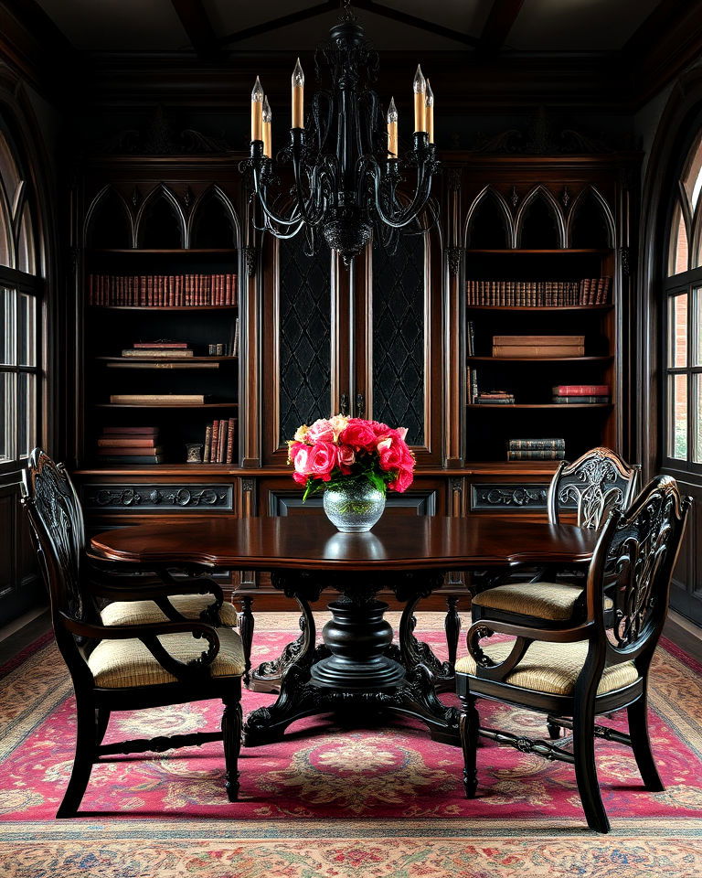 gothic dark wooden furniture - 25 Gothic Interior Design Ideas