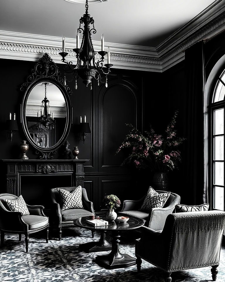 gothic inspired elements for moody interior - 25 Moody Interior Design Ideas