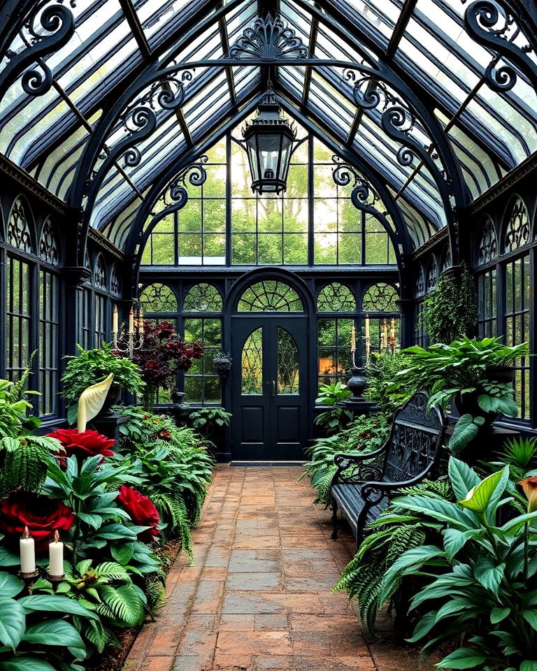 gothic style greenhouse with pointed arches - 20 Fantasy Greenhouse Ideas