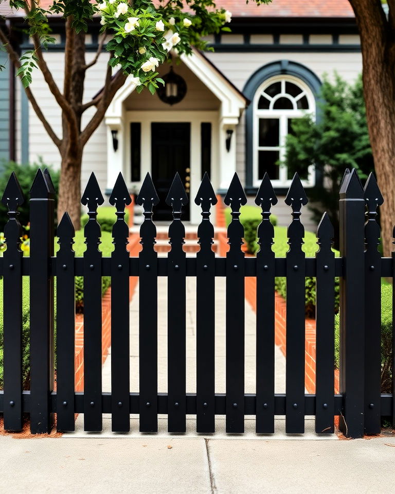 gothic style picket fence - 15 Front Yard Picket Fence Ideas