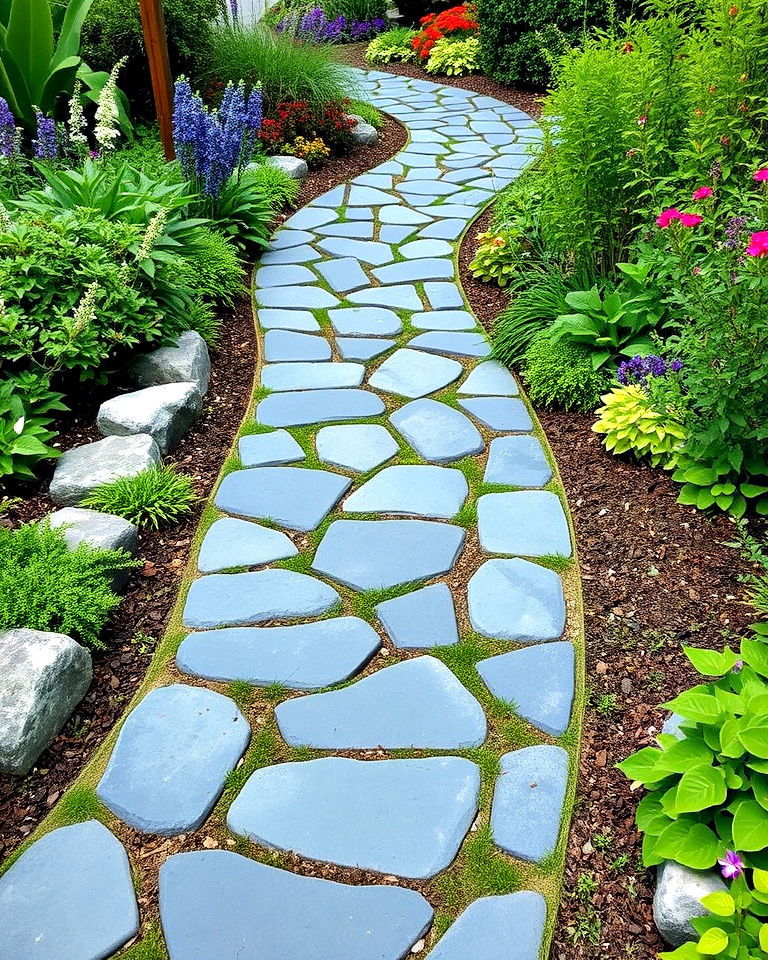 gracefully curved bluestone walkway - 20 Bluestone Walkway Ideas
