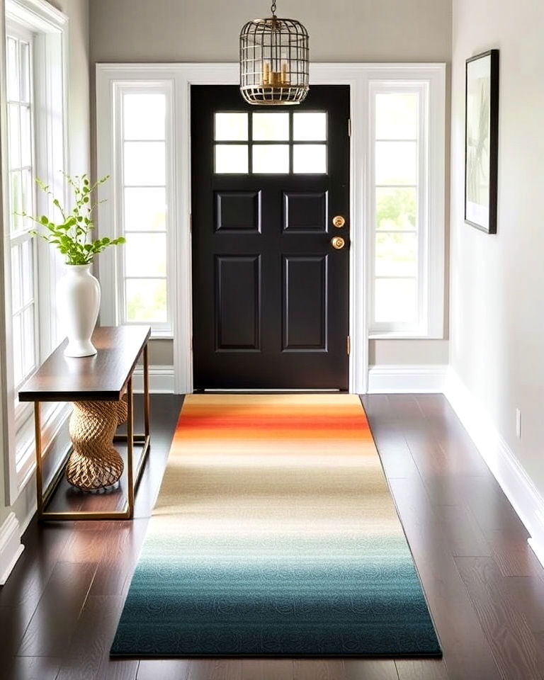 gradient or ombre runners for entryway - 15 Entryway Runner Ideas