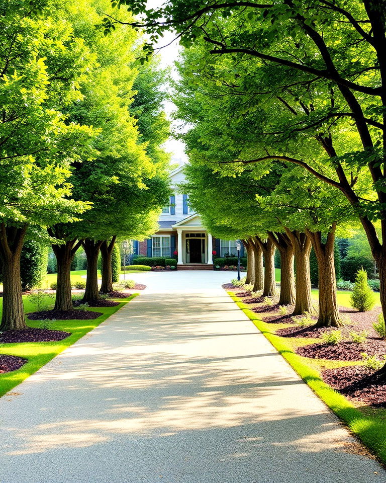 grand tree lined driveway front yard landscaping - 15 Large Front Yard Landscaping Ideas