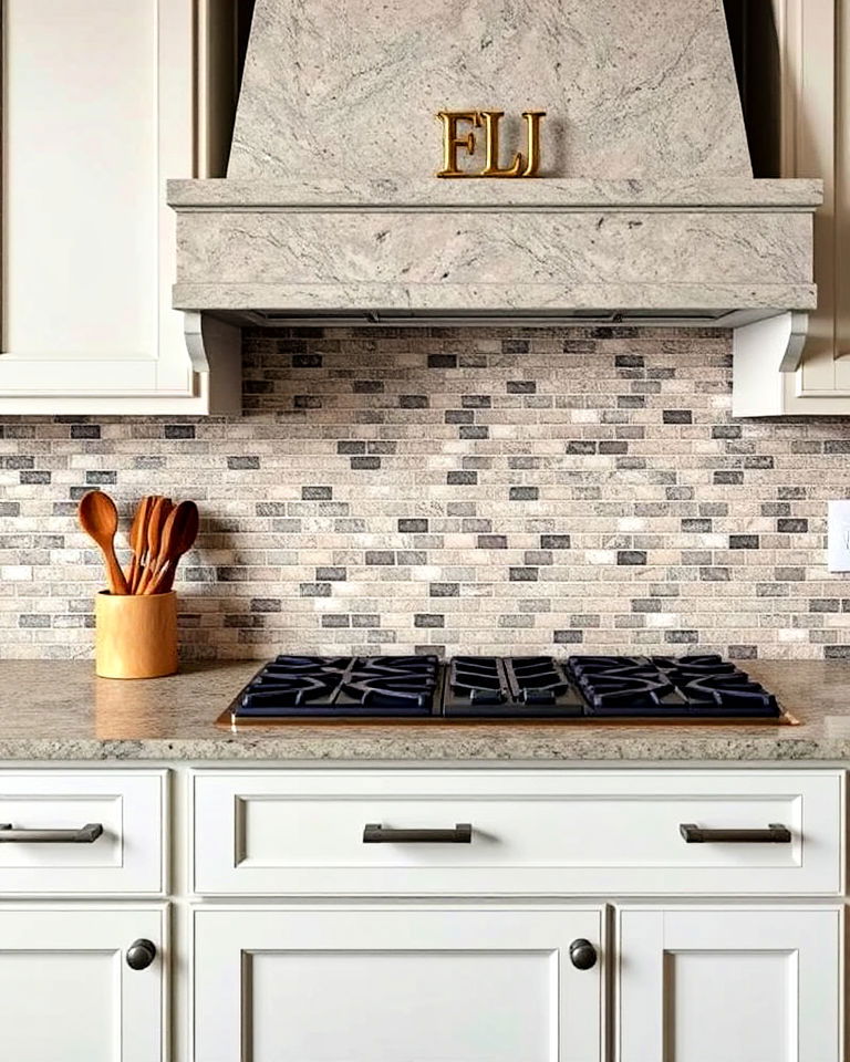 granite mosaic tiles backsplash - 20 Stone Kitchen Backsplash Ideas