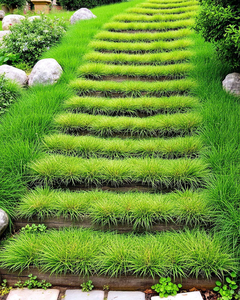 grass covered stairs for garden - 20 Garden Stairs Ideas
