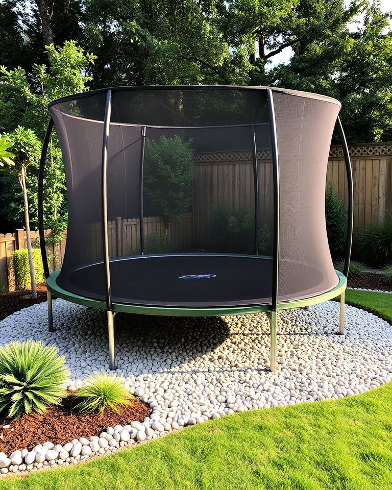 gravel border trampoline landscaping - 15 Trampoline Landscaping Ideas