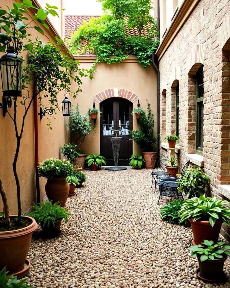 gravel courtyard walkway - 20 Pea Gravel Walkway Ideas