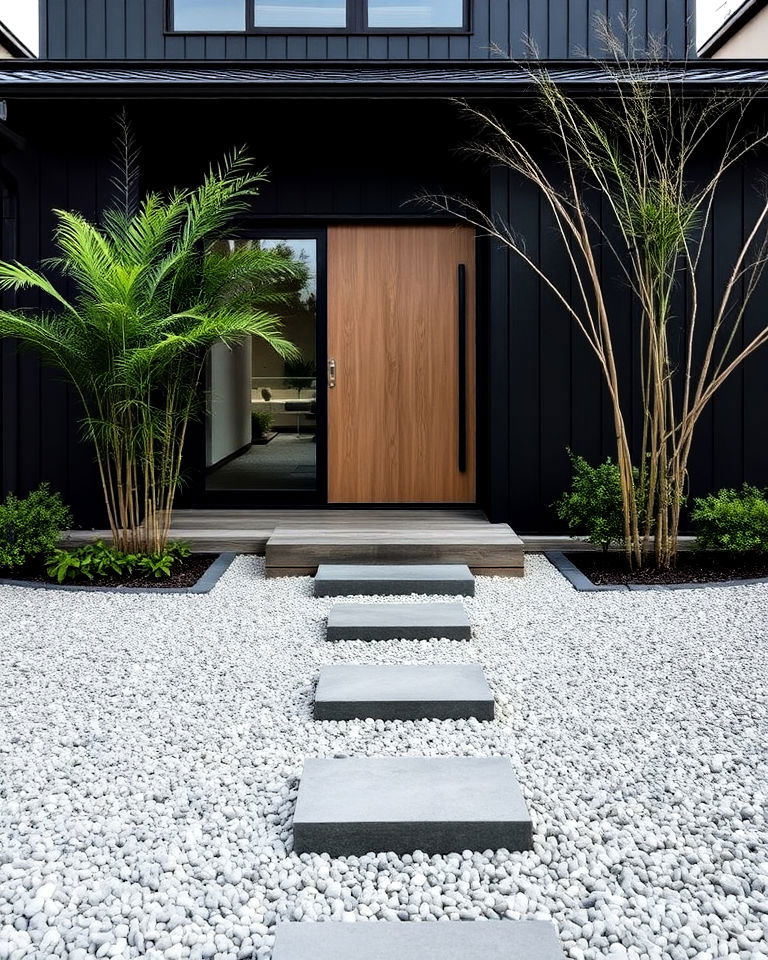 gravel japandi house landscaping - 15 Japandi House Exterior Ideas