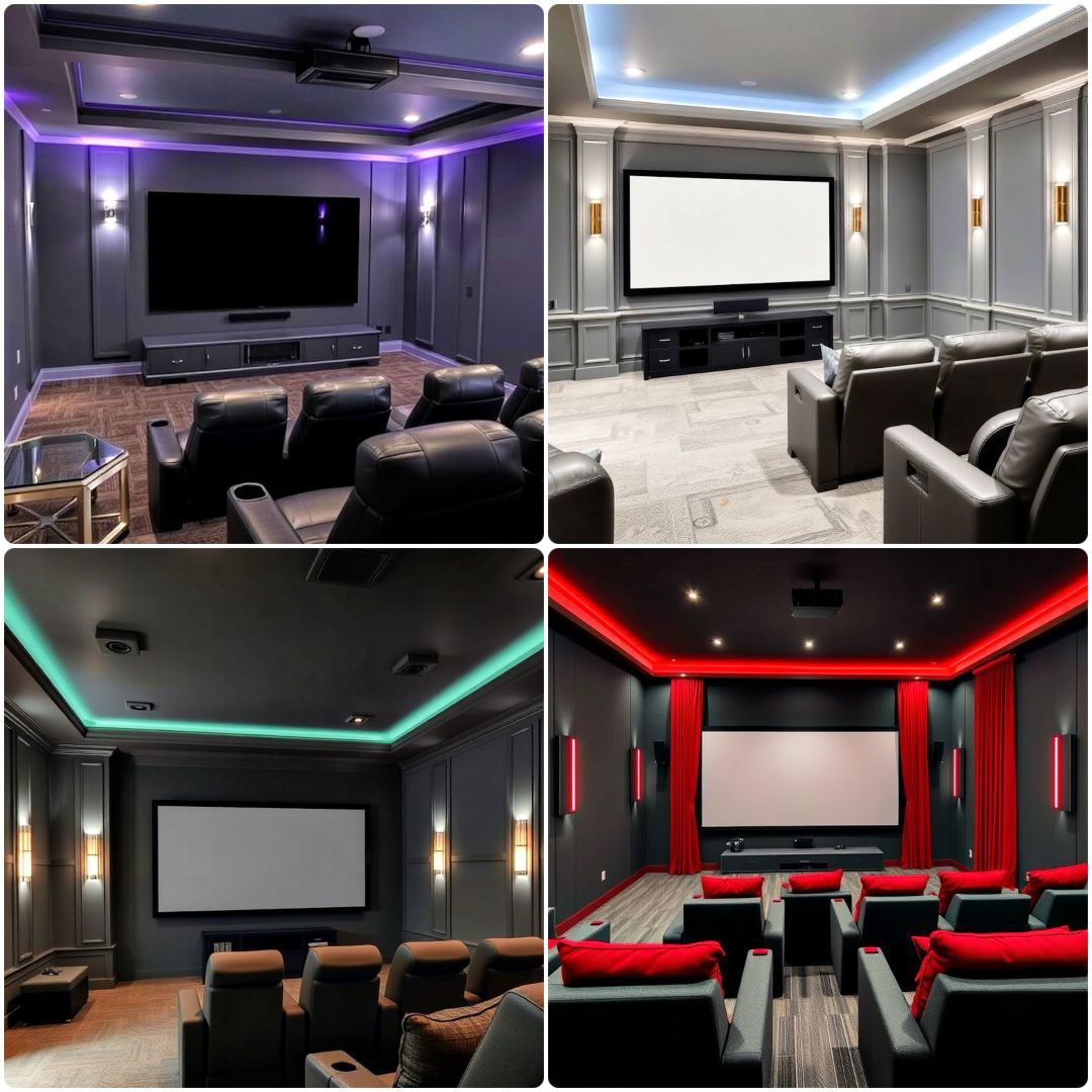 gray home theater paint color schemes