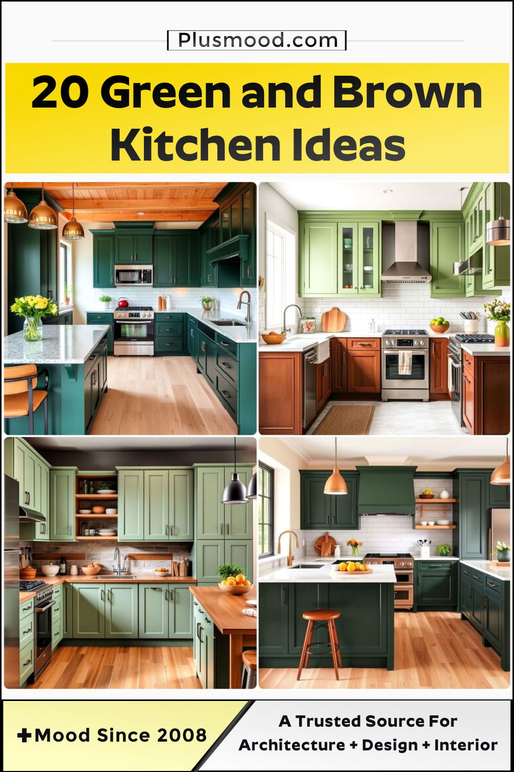 green and brown kitchen ideas