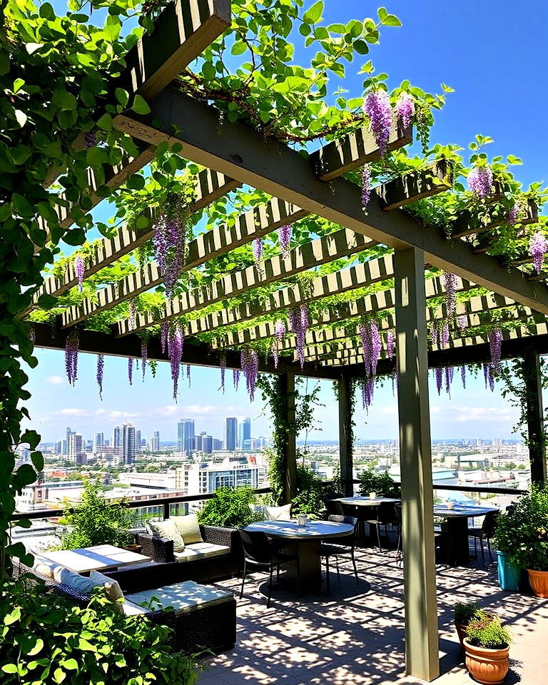 green rooftop pergola condo landscaping - 15 Condo Landscaping Ideas