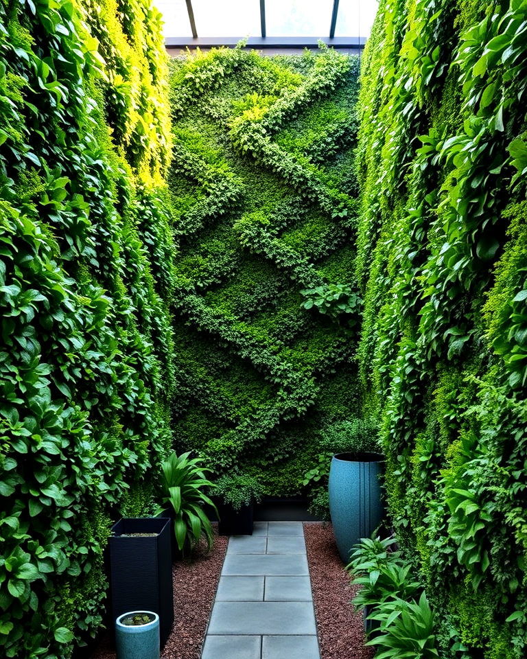 green walls for lush elegance - 15 Narrow Garden Ideas