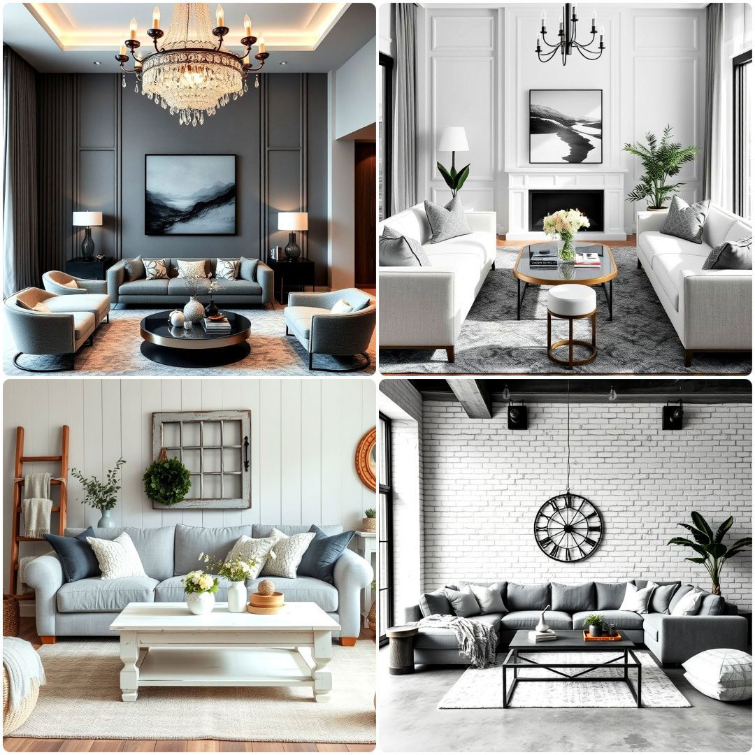 grey and white living room ideas