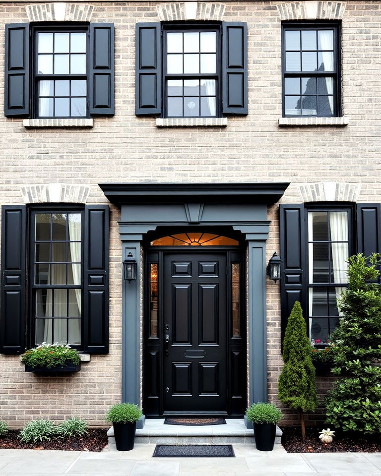 grey brick exterior house with black trim - 25 Grey House With Black Trim