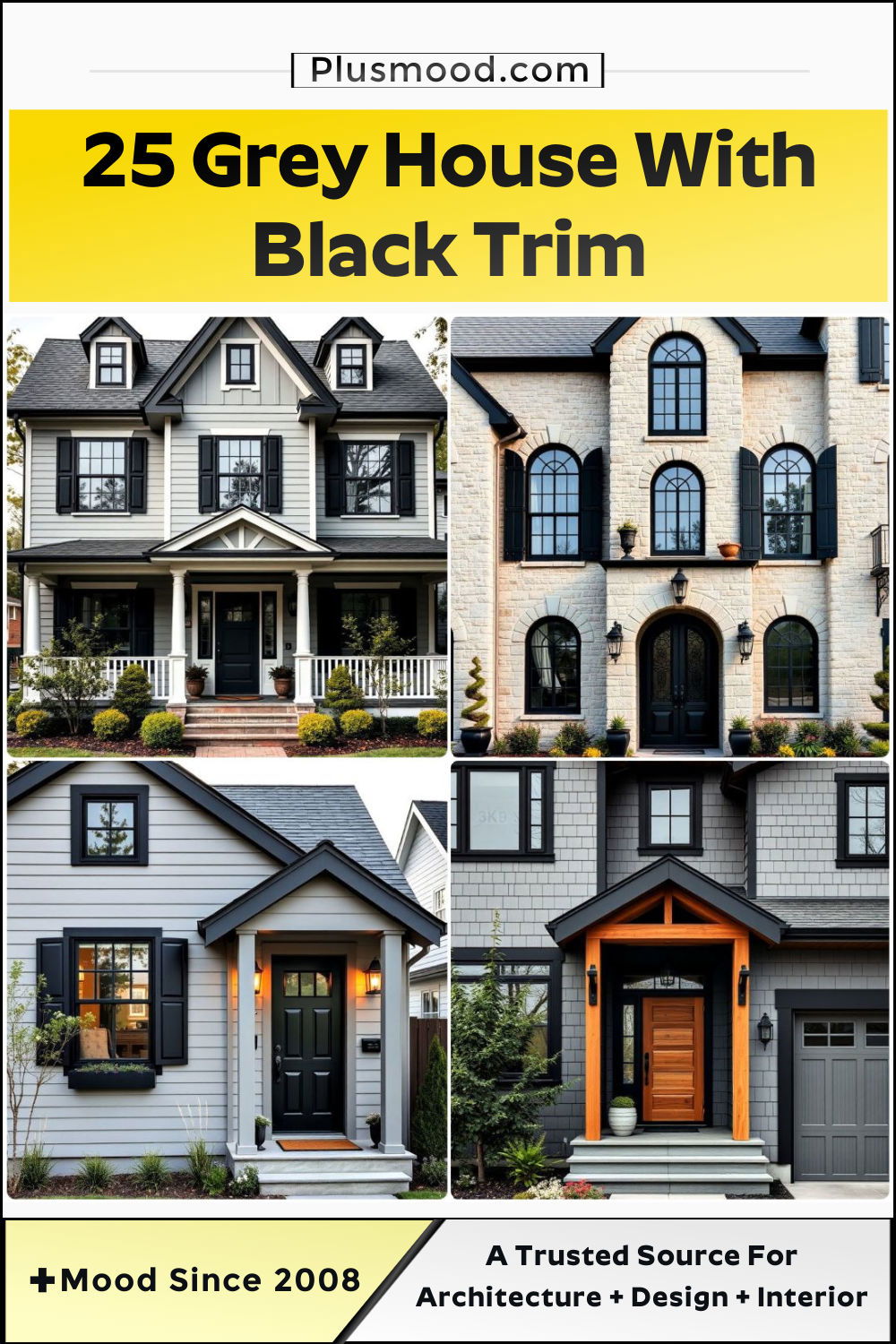 grey house with black trim
