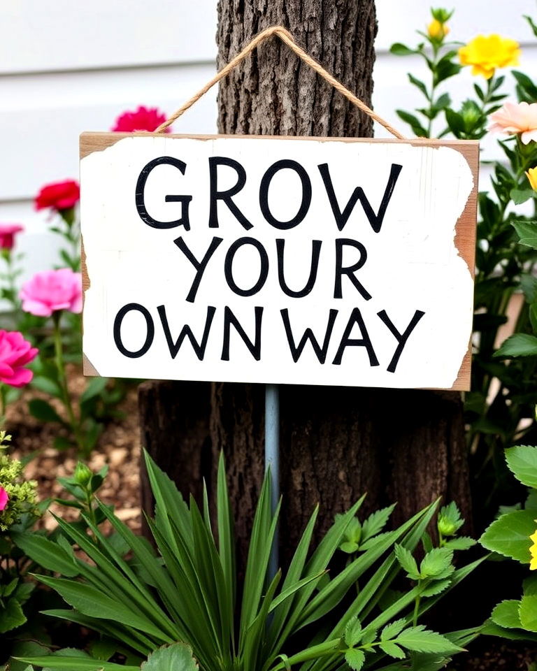 grow your own way sign - 20 Garden Sign Ideas