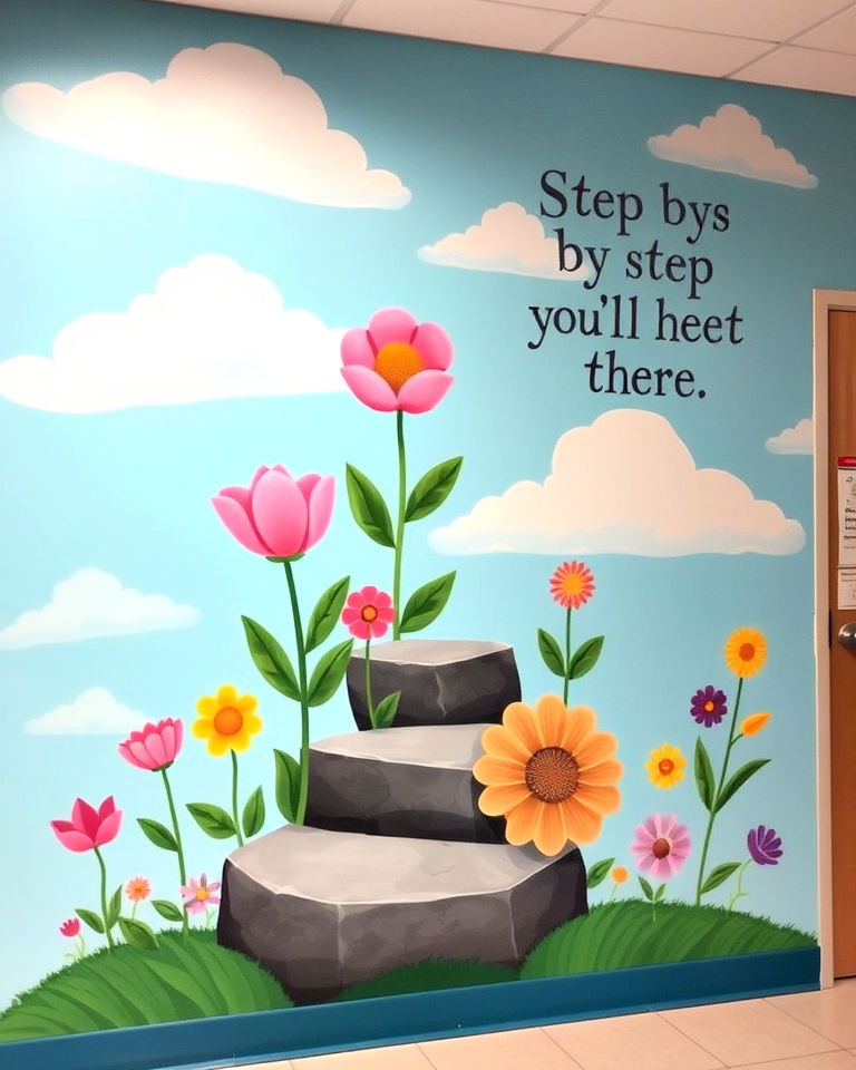 growth and progress shcool mural - 40 School Mural Ideas