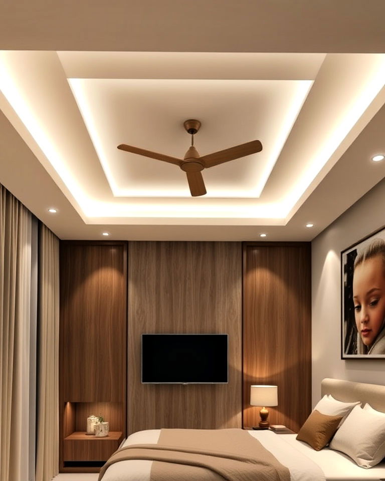 gypsum pop ceiling with cove lighting - 25 Pop Ceiling Design Ideas