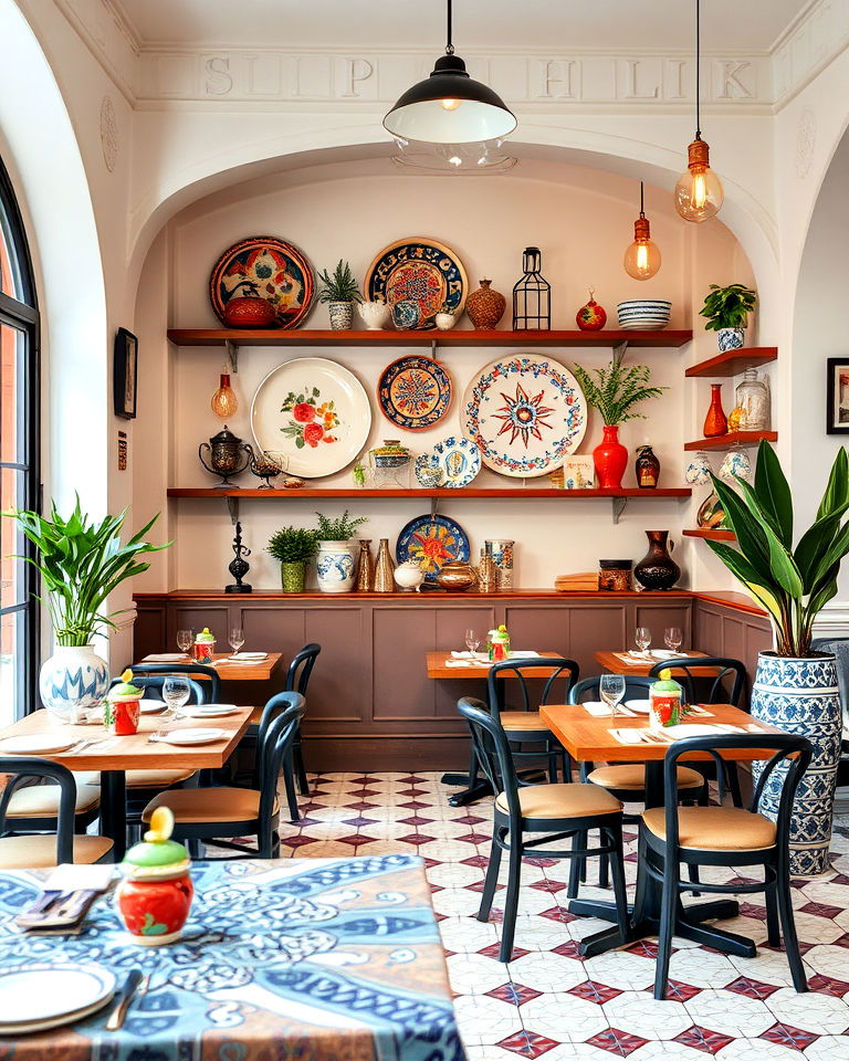hand painted italian ceramic accents - 25 Italian Restaurant Decor Ideas