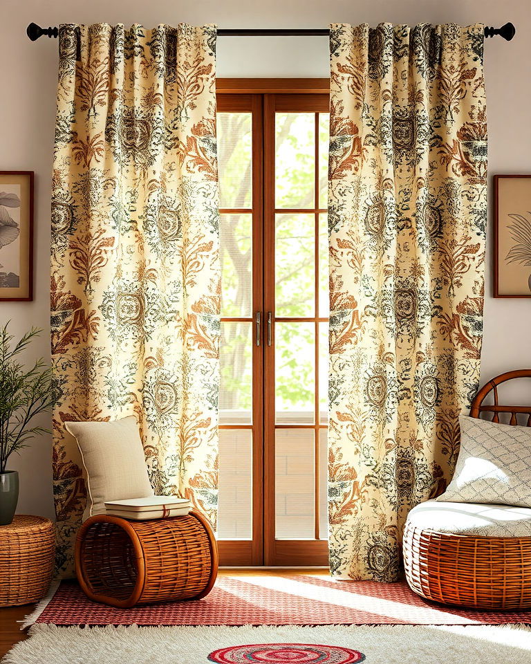handcrafted block printed curtains - 15 Boho Curtain Ideas