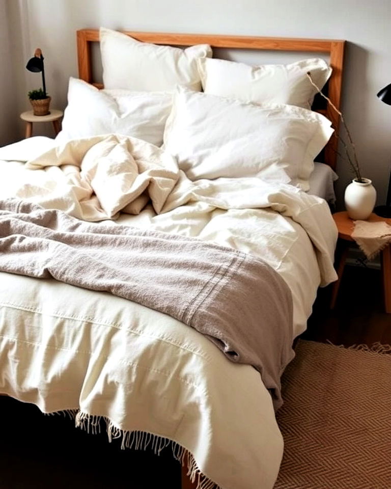 handmade bedding and throws wabi sabi in bedroom - 15 Wabi Sabi Bedroom Ideas