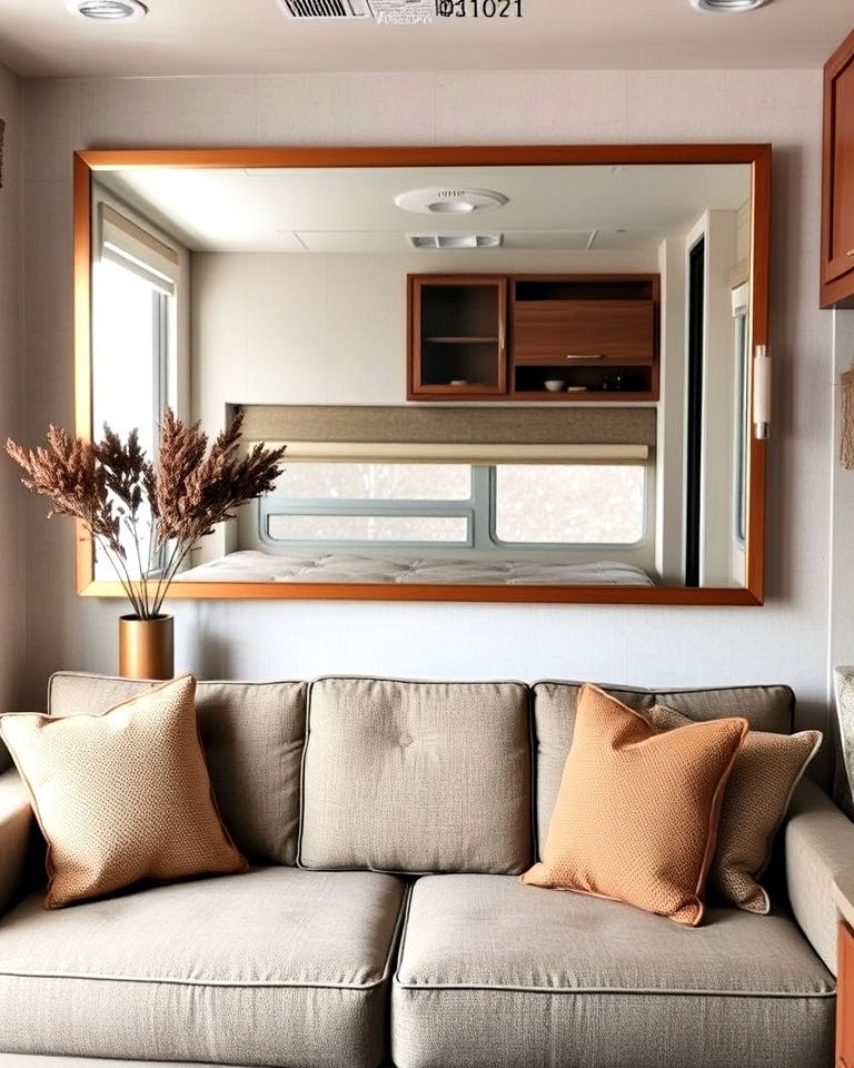 hang mirror for small rv - 25 Rv Decorating Ideas