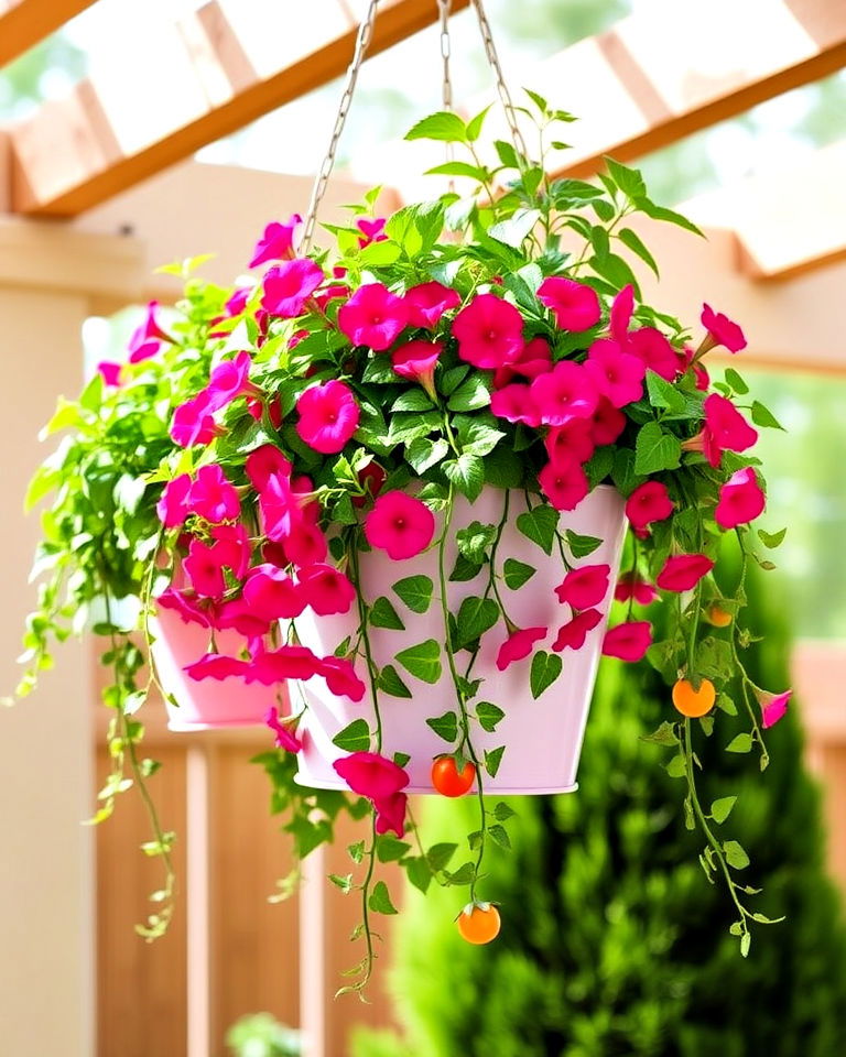 hanging bucket planters for small yards - 15 Bucket Garden Ideas