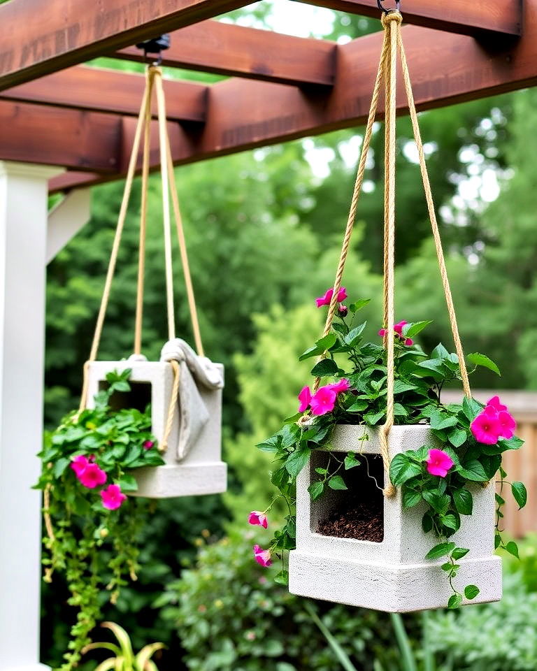 hanging cinder block planters - 15 Cinder Block Planter Ideas
