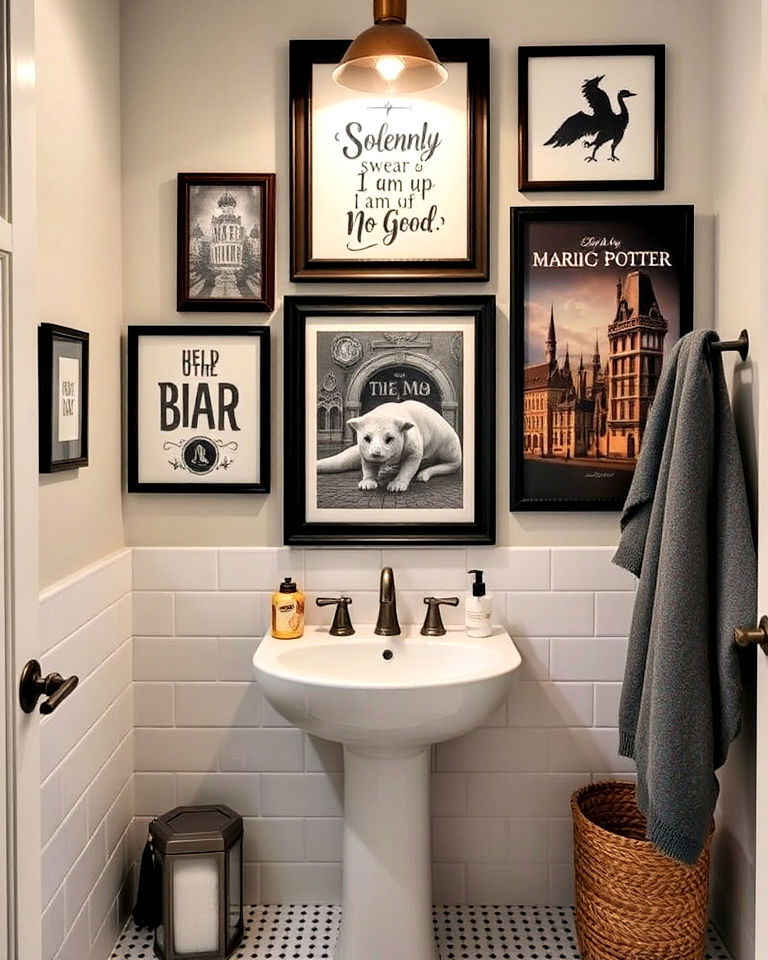 harry potter themed prints and artwork - 25 Harry Potter Bathroom Ideas
