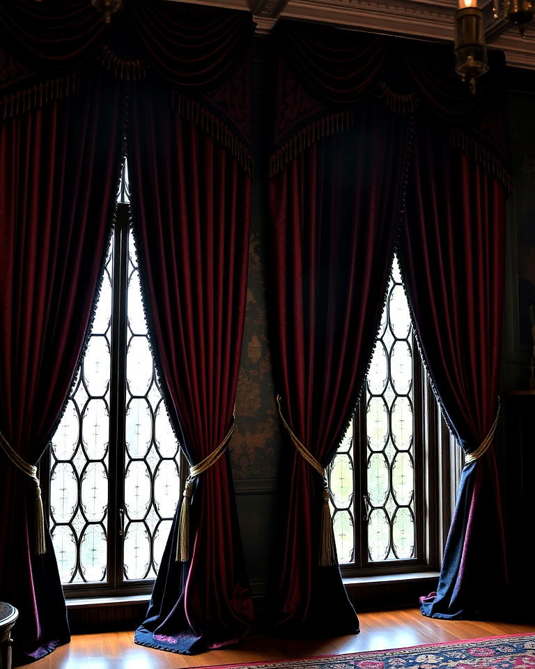 heavy draperies for gothic interior - 25 Gothic Interior Design Ideas