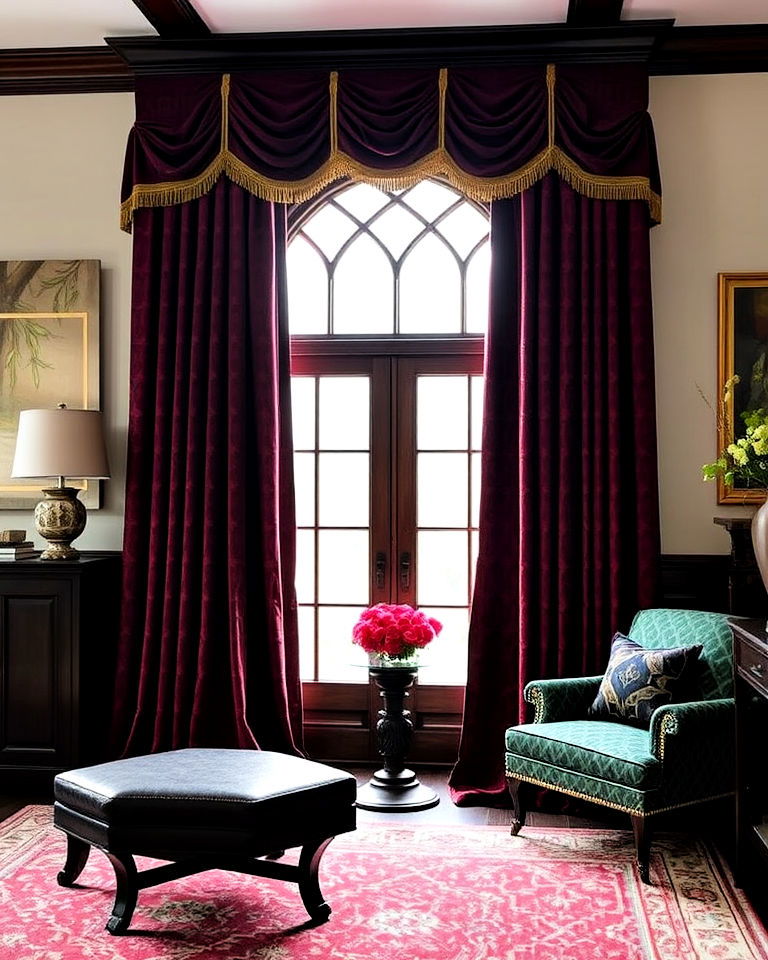 heavy drapery to tudor interiors - 25 Tudor Style House Interior Ideas