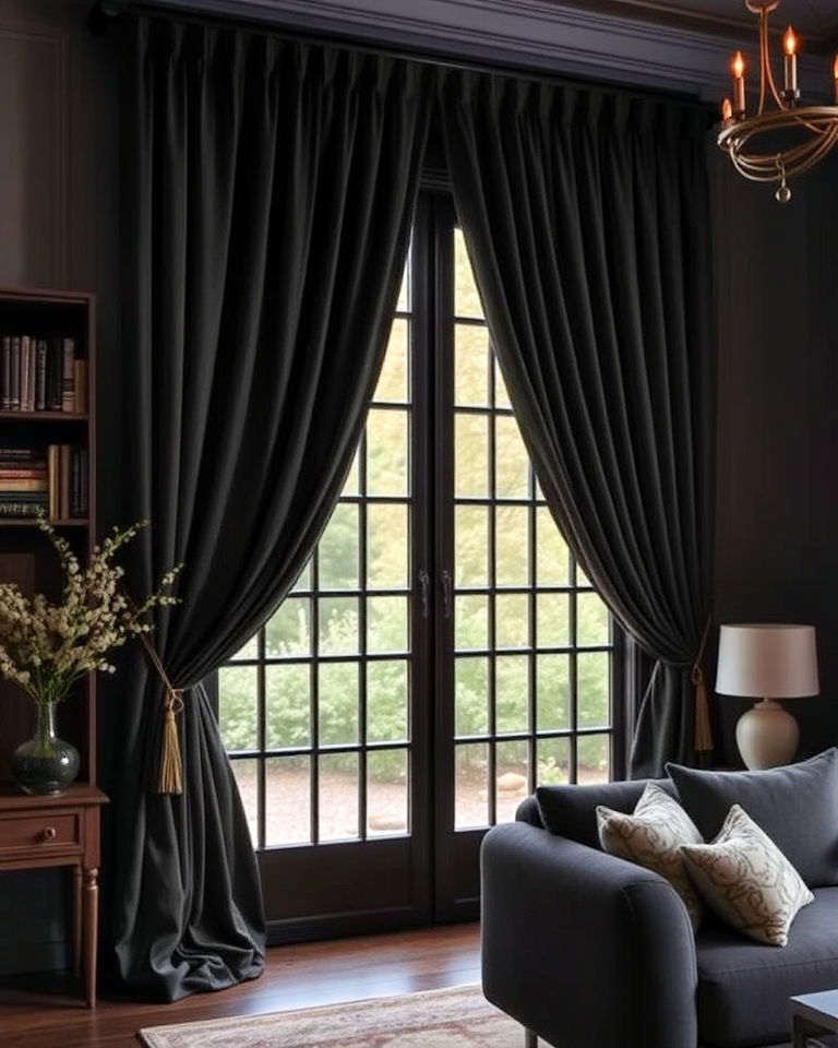heavy drapes dark academia house - 25 Dark Academia House Ideas