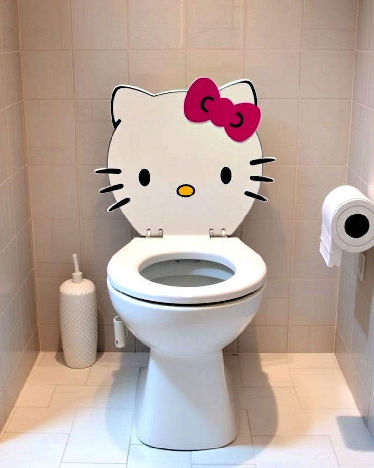 hello kitty toilet seat - 15 Hello Kitty Bathroom Ideas