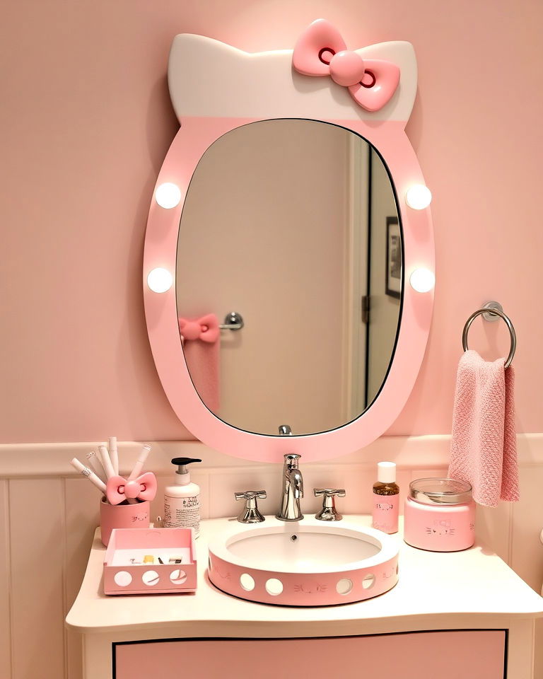 hello kitty vanity set is the perfect solution - 15 Hello Kitty Bathroom Ideas
