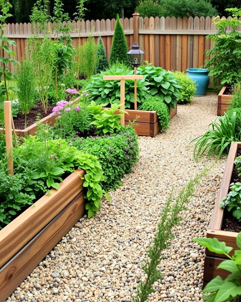 herb garden pathways with pea gravel - 20 Pea Gravel Landscaping Ideas