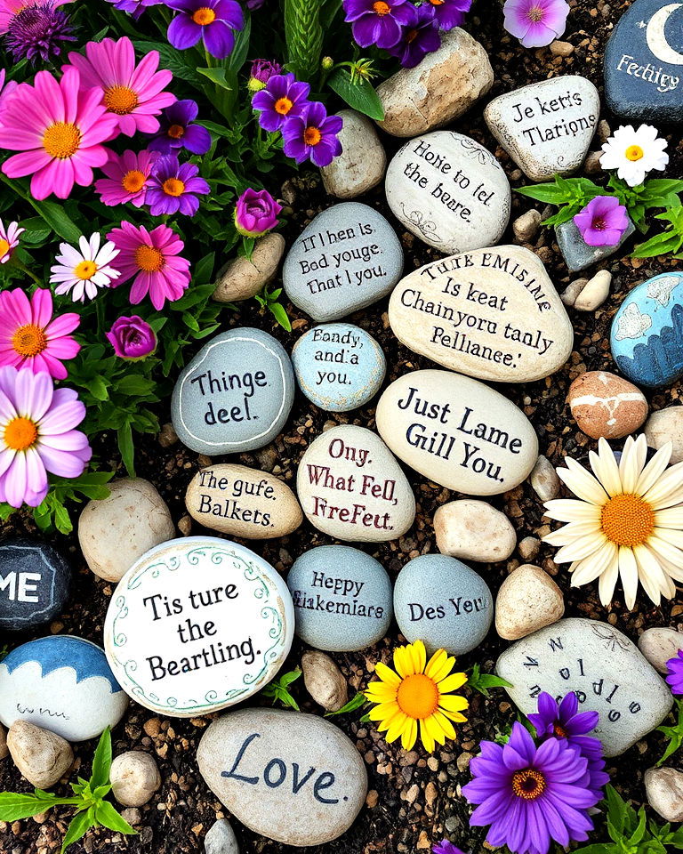 hidden message stones whimsical garden - 20 Whimsical Garden Ideas