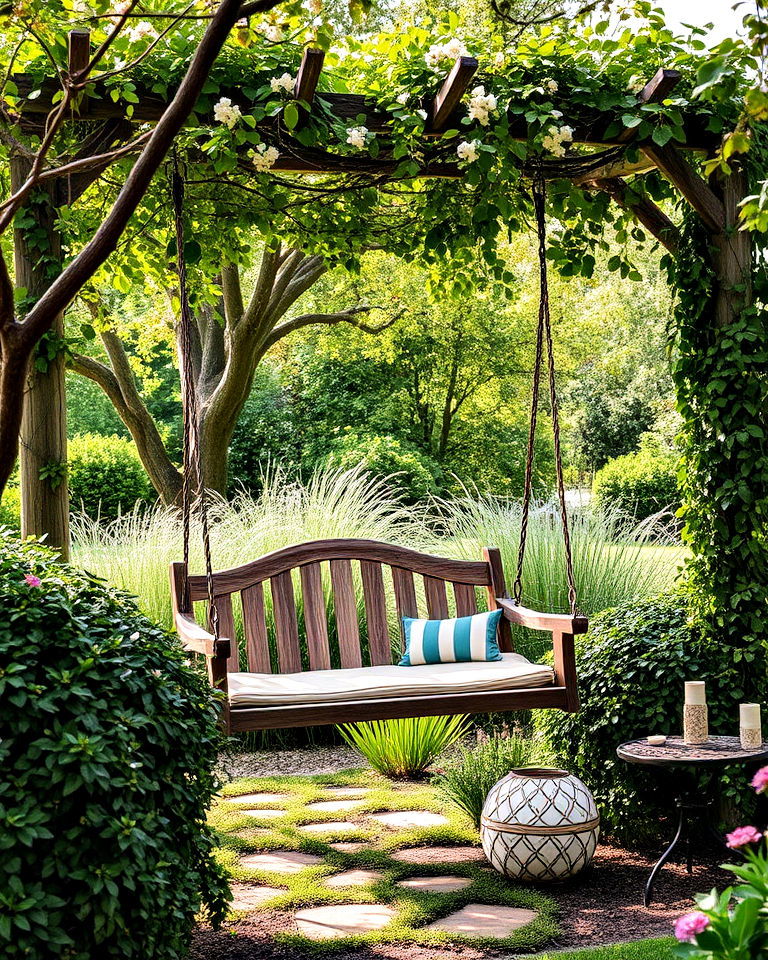 hidden swing seat for comfort - 40 Secret Garden Ideas