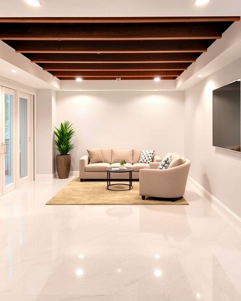 high gloss vinyl flooring for basement - 15 Basement Vinyl Flooring Ideas