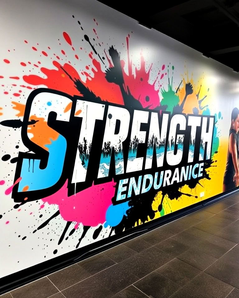 high tech digital themes gym mural - 15 Gym Murals