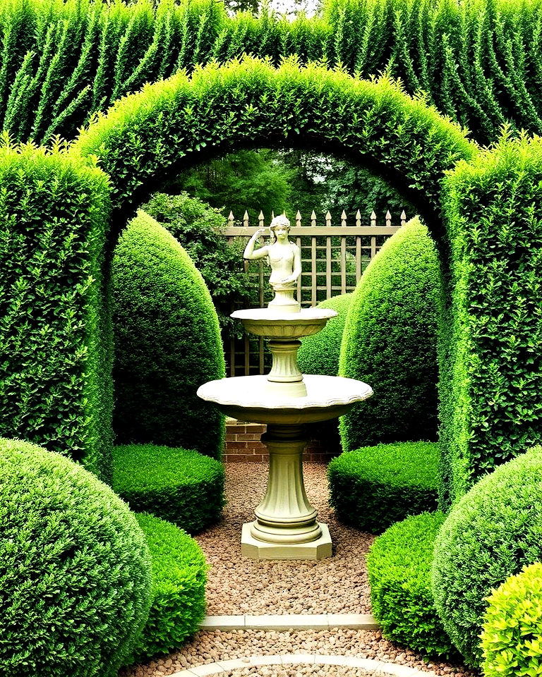 highlight focal points with boxwood frames - 25 Boxwood Landscaping Ideas