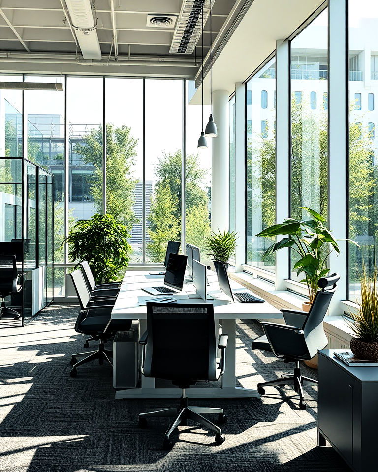 highlight natural lighting corporate office interior - 25 Corporate Office Interior Design Ideas